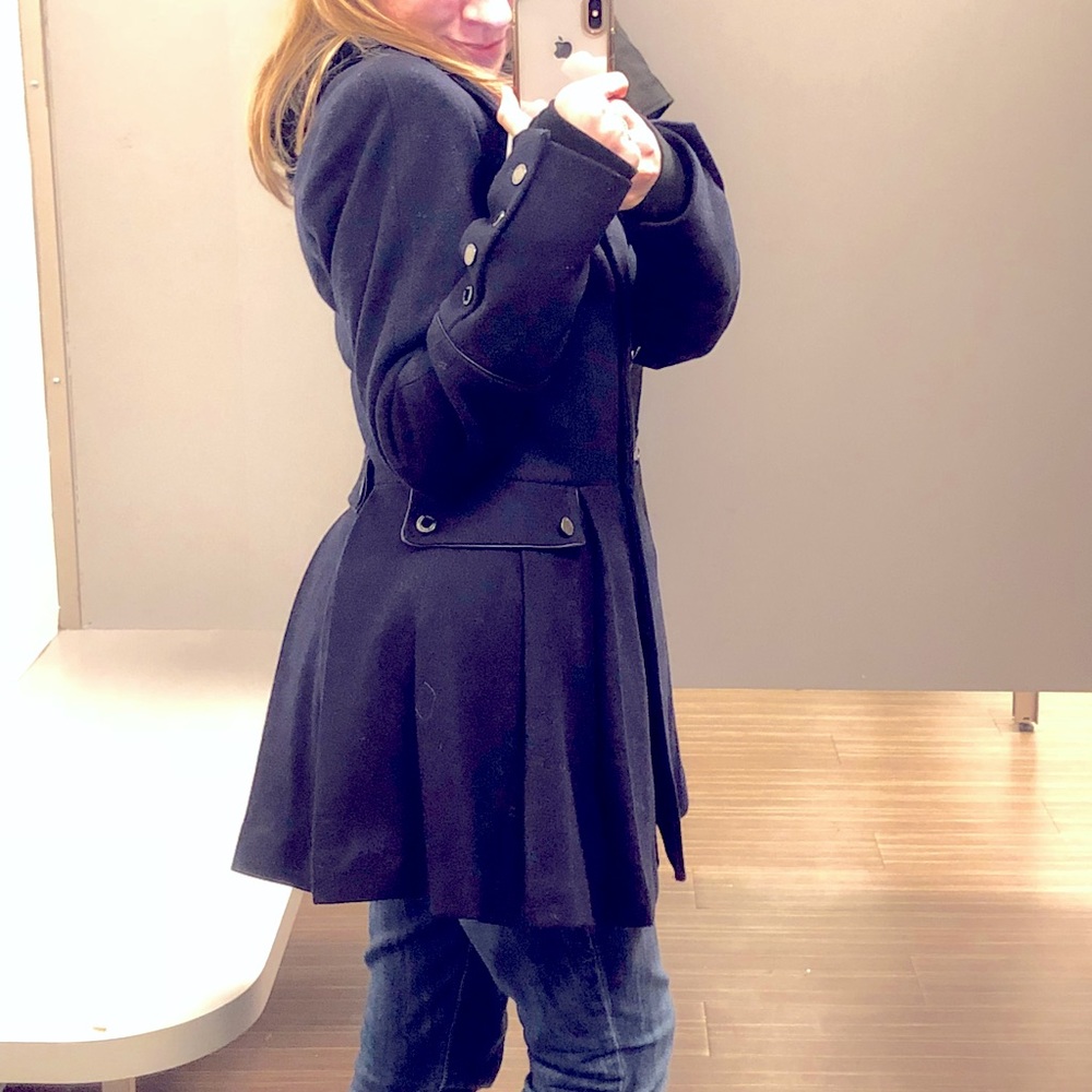 FINAL SALE NWOT Calvin Klein navy skirted wool peacoat